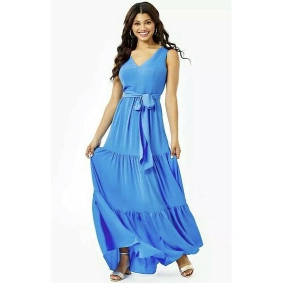 $258 NEW Lilly Pulitzer MAURINE MAXI DRESS Blue Th